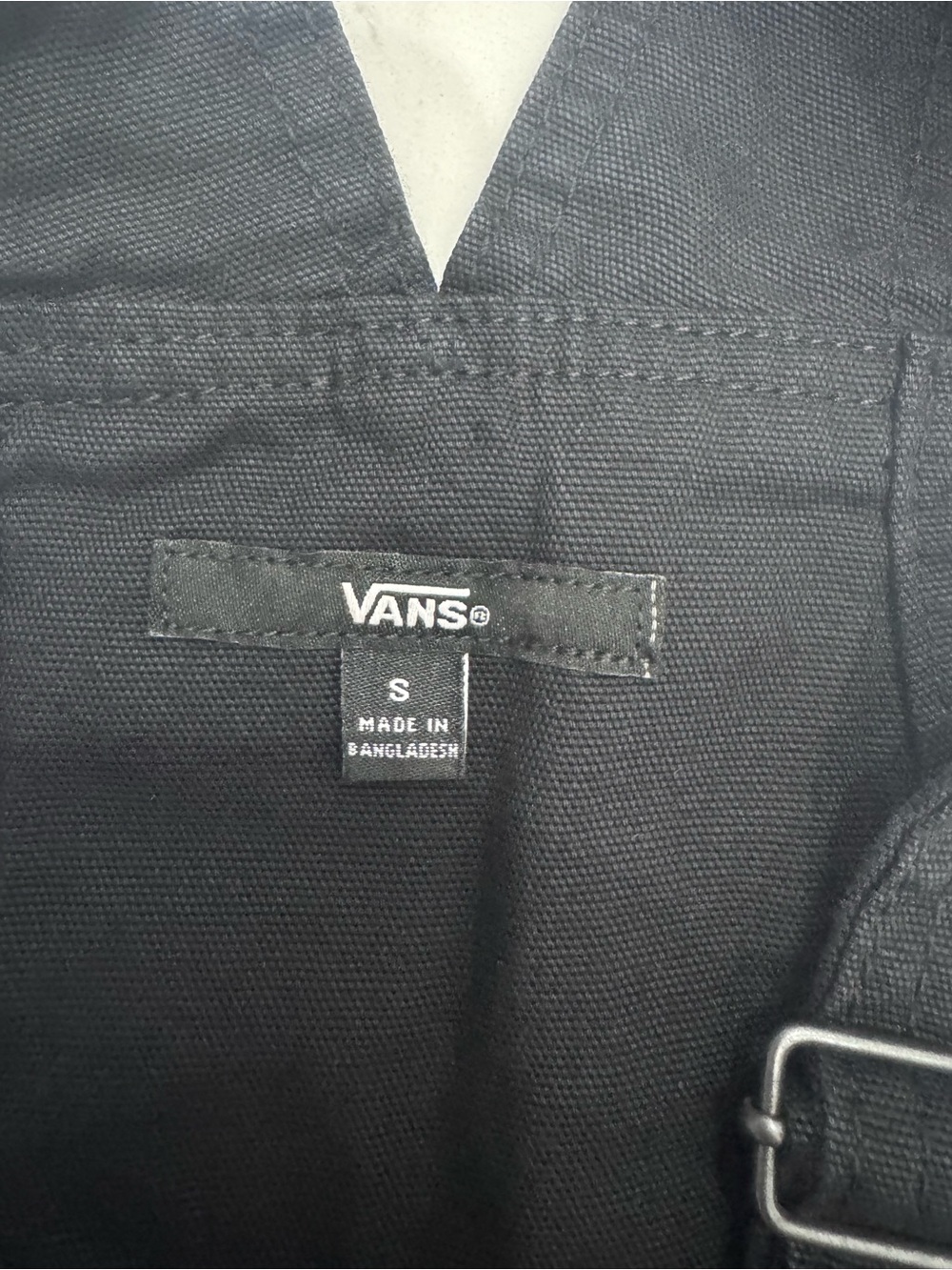 Vans Black Women's Denim Overalls with Front Bib Pocket - Picture 4 of 6